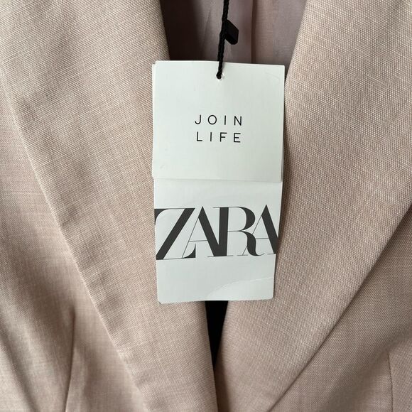 Zara Heathered Tailor Pocketed Button Up Relaxed Lined Blazer Size 4 NEW - Picture 5 of 8